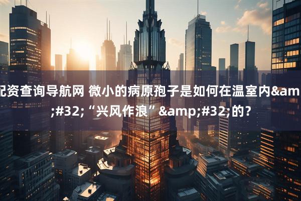 配资查询导航网 微小的病原孢子是如何在温室内 “兴风作浪” 的？